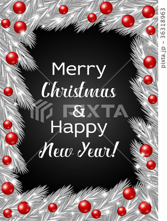 Christmas black background with white Xmas Tree 36318963