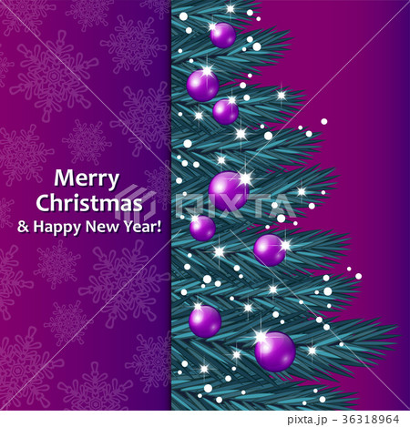 Merry Christmas Card with a Christmas tree 36318964