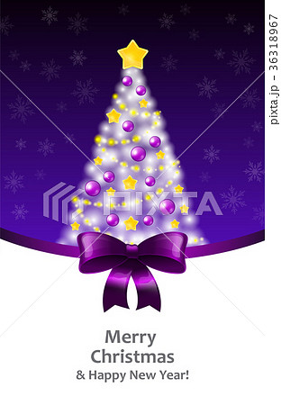 White Xmas tree on a violet background 36318967