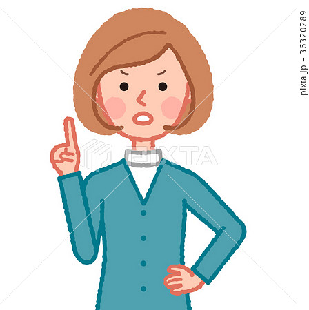 注意をする女性のイラスト素材 3632