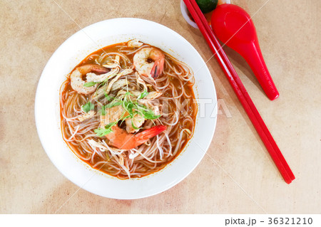 Authentic delicious Sarawak Laksa with big praw 36321210