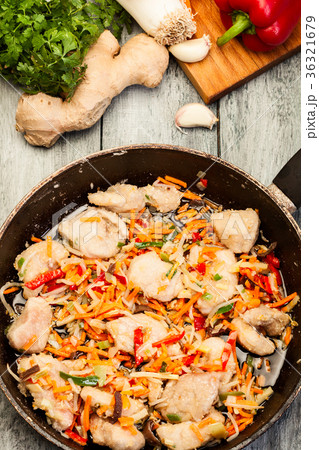 Pork in Chinese with vegetables 36321679