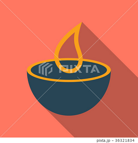 Candle in a bowl with pine branches. New Year 36321834