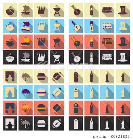 Travel symbols and Tourism signs, vector 36321835