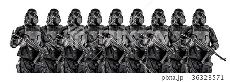 Squad of futuristic nazi soldiers iron line 36323571