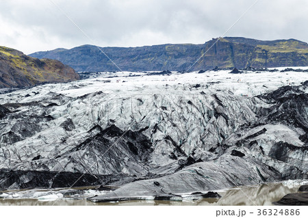 surface of Solheimajokull glacier in september surface of Solheimajokull glacier in september 36324886