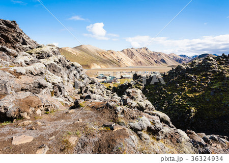 view of camp in Landmannalaugar in Iceland 36324934