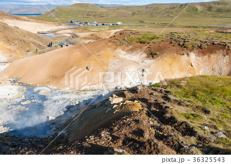 above view hot springs in Krysuvik area, Iceland 36325543
