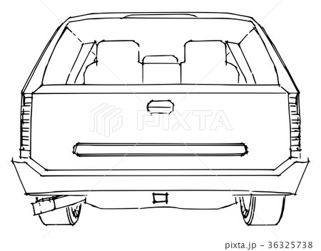 Suv car outline drawing of a hand. Suv car outline drawing of a hand. 36325738