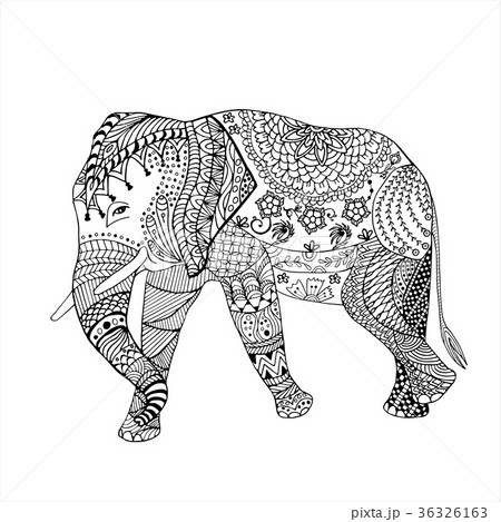 Elephant hand drawn doodle graghic 36326163