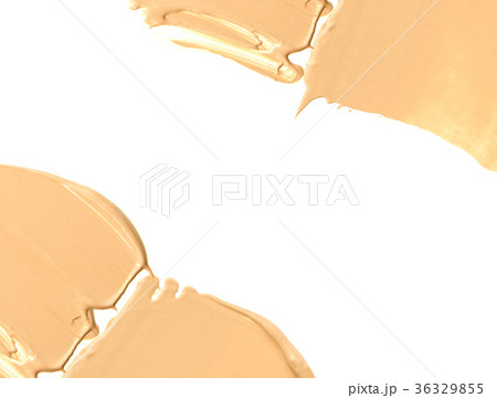 Make up cosmetic beige foundation frame. 36329855