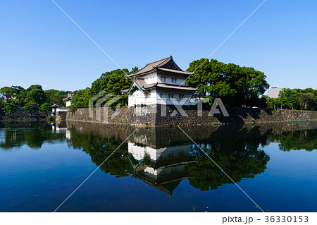 江戸城　巽櫓と桔梗門と堀その２（横） 36330153