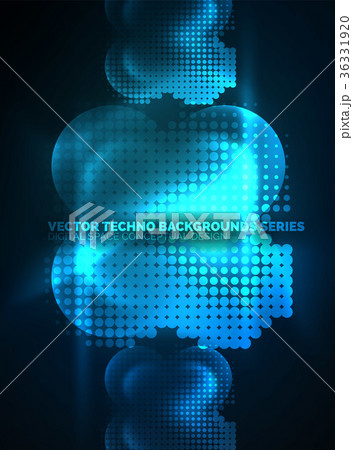Shiny neon glowing circles, dot particles 36331920