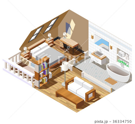 Apartment Interior Isometric Composition Apartment Interior Isometric Composition 36334750