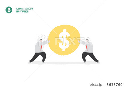 Businessman holding money coin illustration vector 36337604