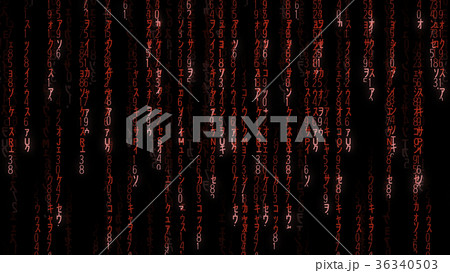 Flight through the falling red matrix code Flight through the falling red matrix code 36340503