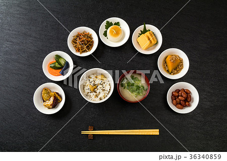 ごはんとおかずいろいろ　Side dishes of rice japanese food 36340859