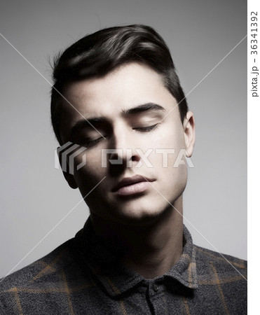 Portrait of a Teenage Boy in Shirt. 36341392