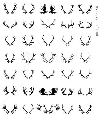 silhouettes of deer horns 36341581