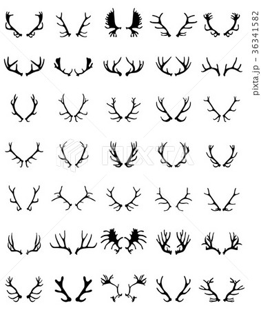 silhouettes of deer horns 36341582