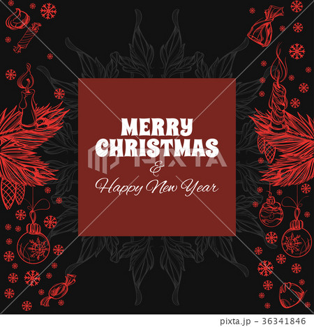 Merry Christmas and Happy New Year greeting card. 36341846