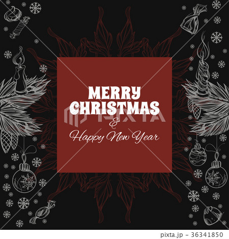 Merry Christmas and Happy New Year greeting card. Merry Christmas and Happy New Year greeting card. 36341850