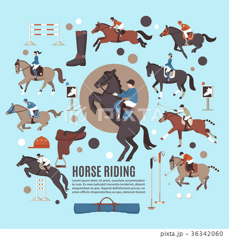 Horse Riding Flat Composition 36342060