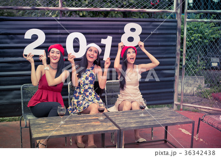Young people are celebrating New Year's party. Young people are celebrating New Year's party. 36342438