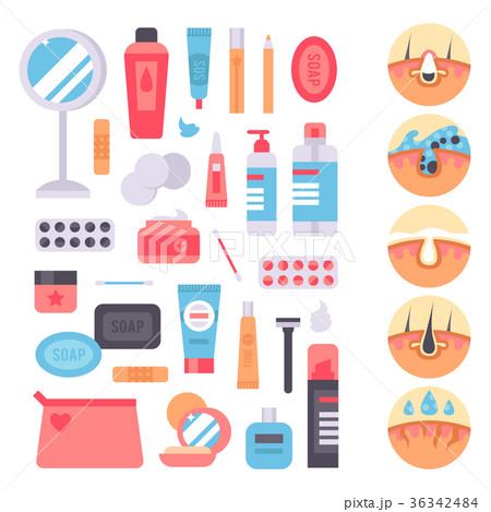 Facial care skin problems vector clean 36342484
