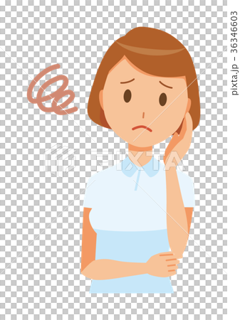 白い制服を着た女性看護師が困っている 36346603