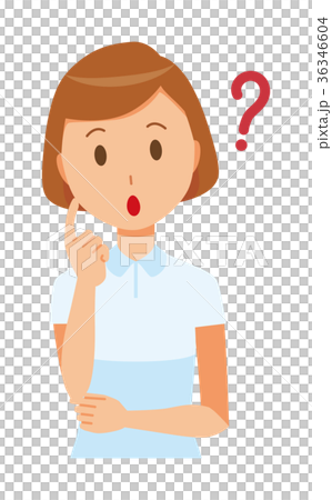 白い制服を着た女性看護師が考えている 36346604