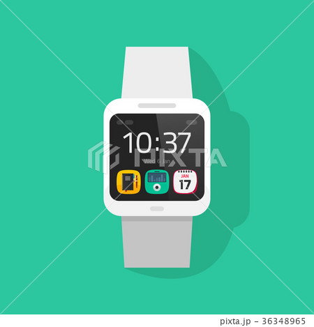 White smart watch clock vector illustration 36348965
