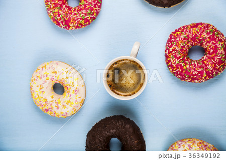 Donuts and a cup of coffee 36349192