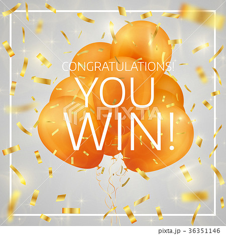 Balloons with confetti and text Congratulations  36351146