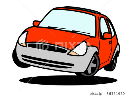 欧州風コンパクトカー 橙色 ジャンプ 自動車イラスト 欧州風コンパクトカー 橙色 ジャンプ 自動車イラスト 36351920