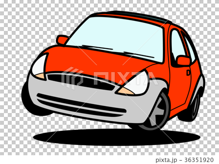 歐洲風格的緊湊汽車橙色躍遷汽車例證 36351920