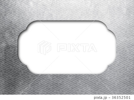 フレーム銀_紗綾形(背景素材)_透過 フレーム銀_紗綾形(背景素材)_透過 36352501