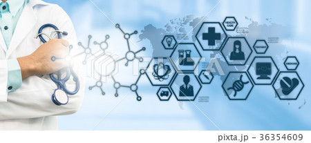 Doctor with Medical Science Icon Modern Interface Doctor with Medical Science Icon Modern Interface 36354609