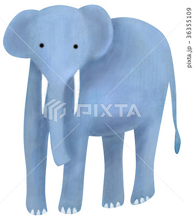 手描き 動物 どうぶつ ゾウのイラスト素材