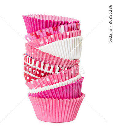 Paper cups for cupcake isolated on white 36355286