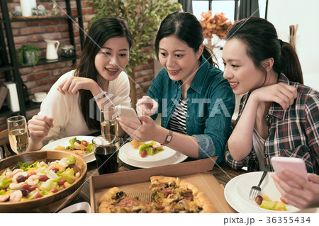 friends with smart phones taking picture friends with smart phones taking picture 36355434