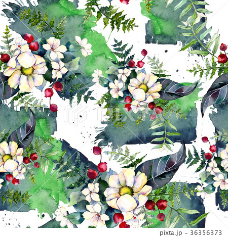 Bouquet flower pattern in a watercolor style. 36356373