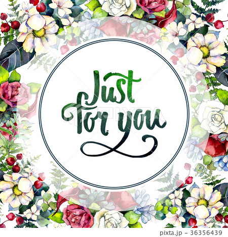 Bouquet flower frame in a watercolor style. 36356439