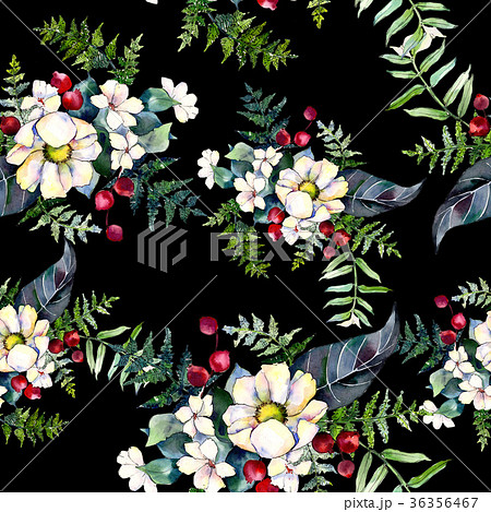 Bouquet flower pattern in a watercolor style. Bouquet flower pattern in a watercolor style. 36356467