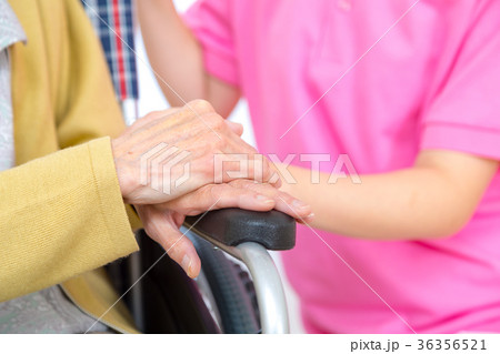 介護イメージ　お話を聞く　若い介護士と高齢者　老人 36356521