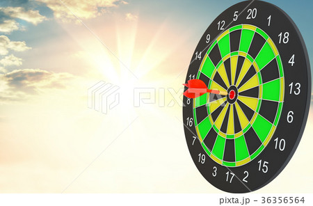 Target hit in center by arrows. 3d illustration 36356564