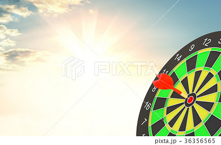 Target hit in the center by arrows 36356565