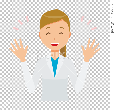 白衣を着た女性医師が両手を広げている 36356687