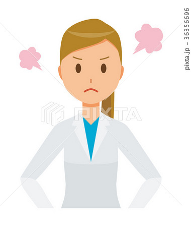 白衣を着た女性医師が怒っている 36356696