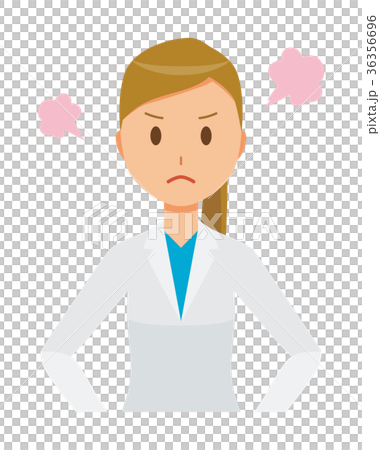 白衣を着た女性医師が怒っている 36356696